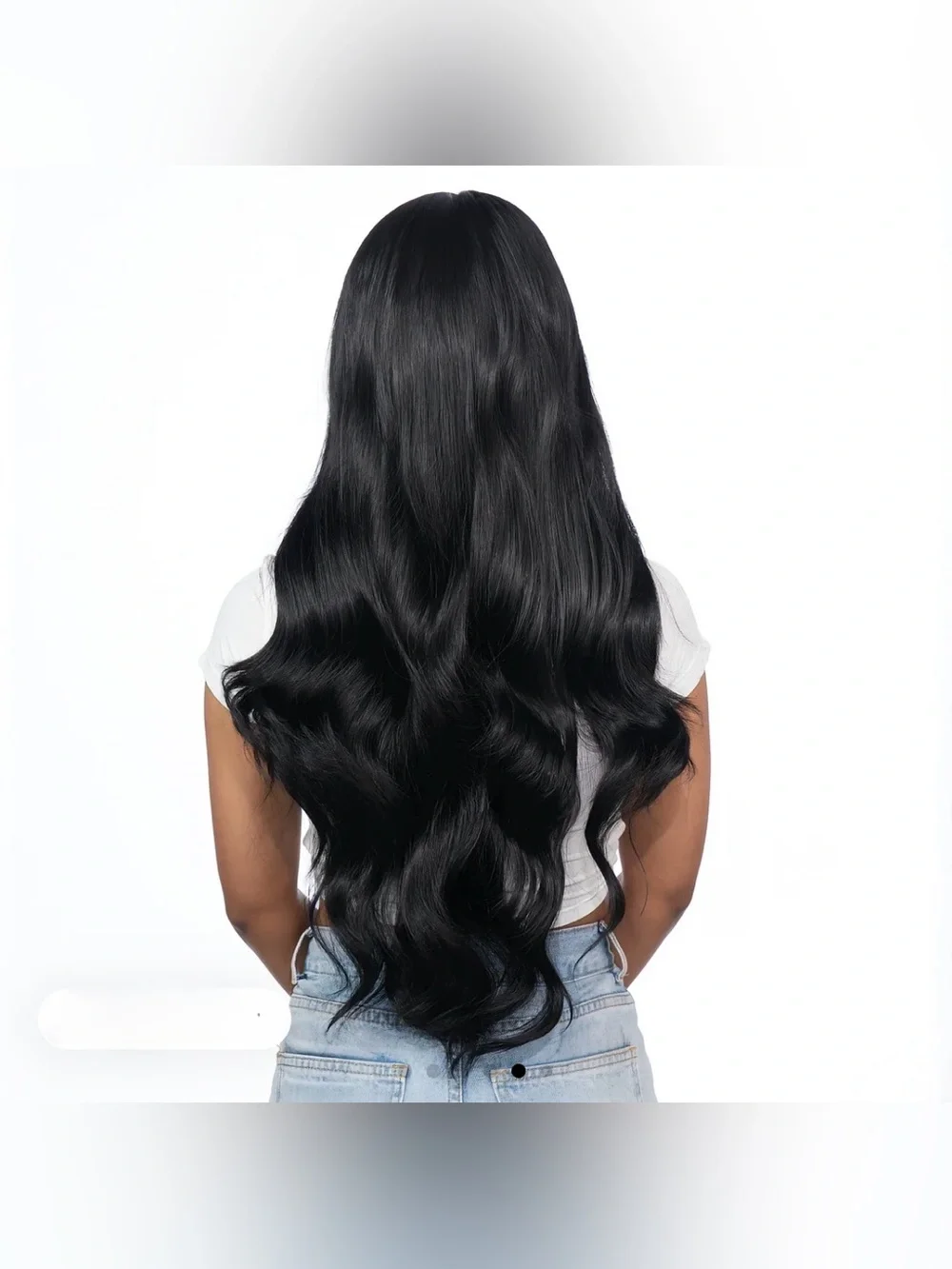 Black Long Wavy Women's Hair Extension / Wig - Sleek Natural Look